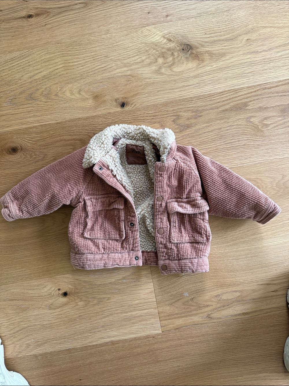 Zara Corduroy Sherpa-Lined baby jacket- 9-12 months